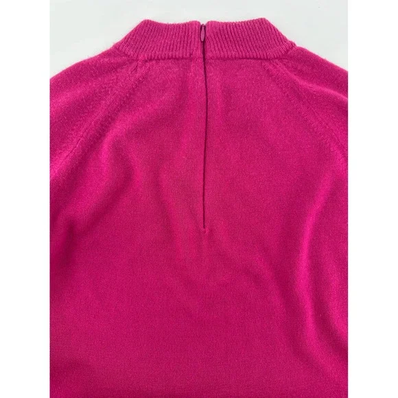Karen Scott Pink Romantic Med Mock Neck Back Zip Knit Sweater Preppy Old Money - Picture 9 of 16